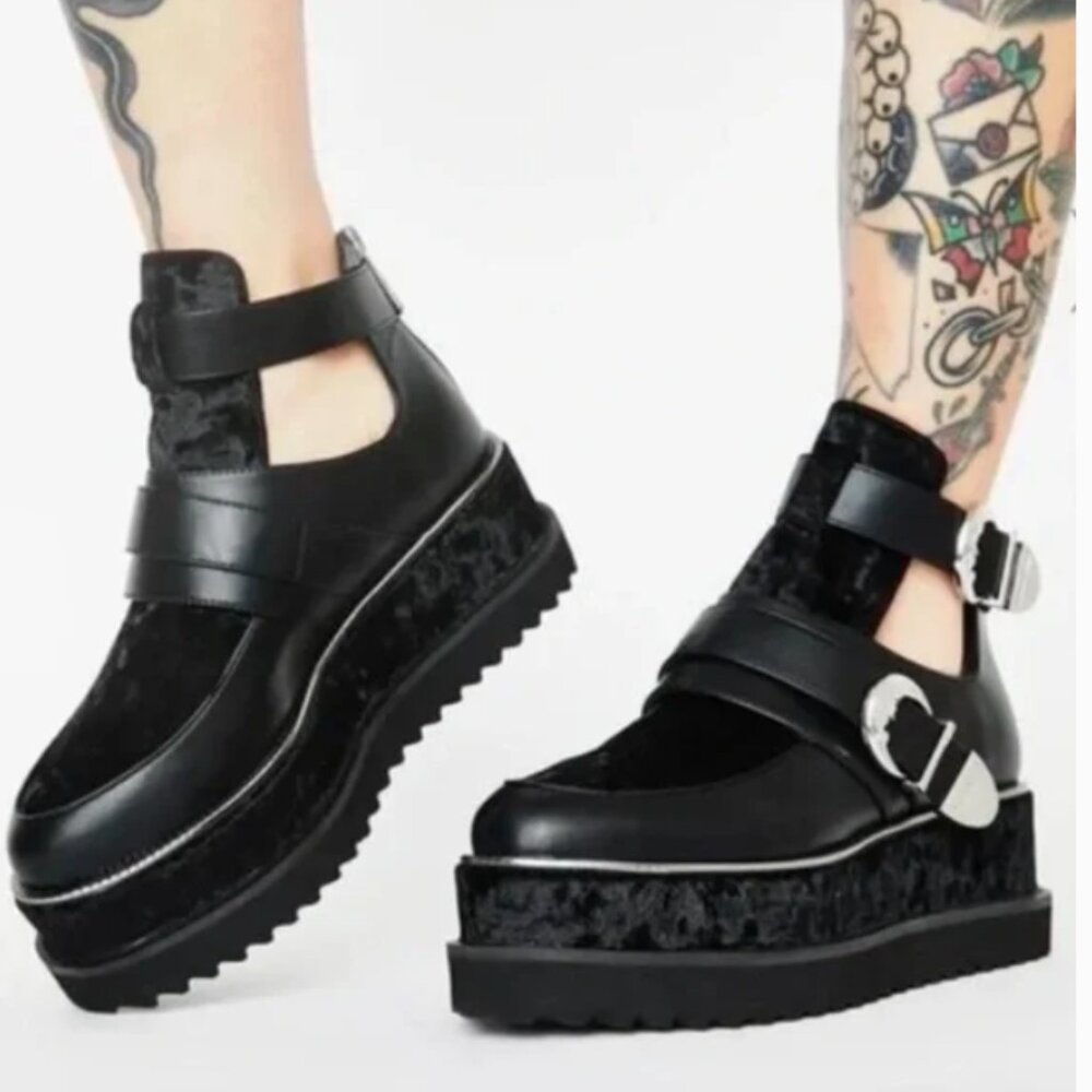 Killstar Black Platform Mary Jane Creepers- Goth Punk Size 11